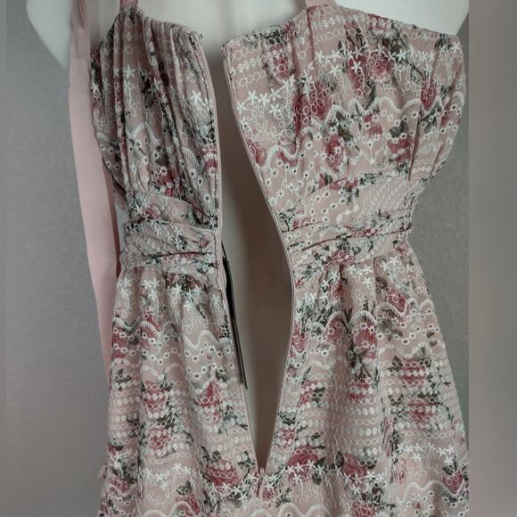 Gianni Bini Ivette Embroider Square Neck Sleeveless A line Floral Dress Size 12 - Picture 15 of 16